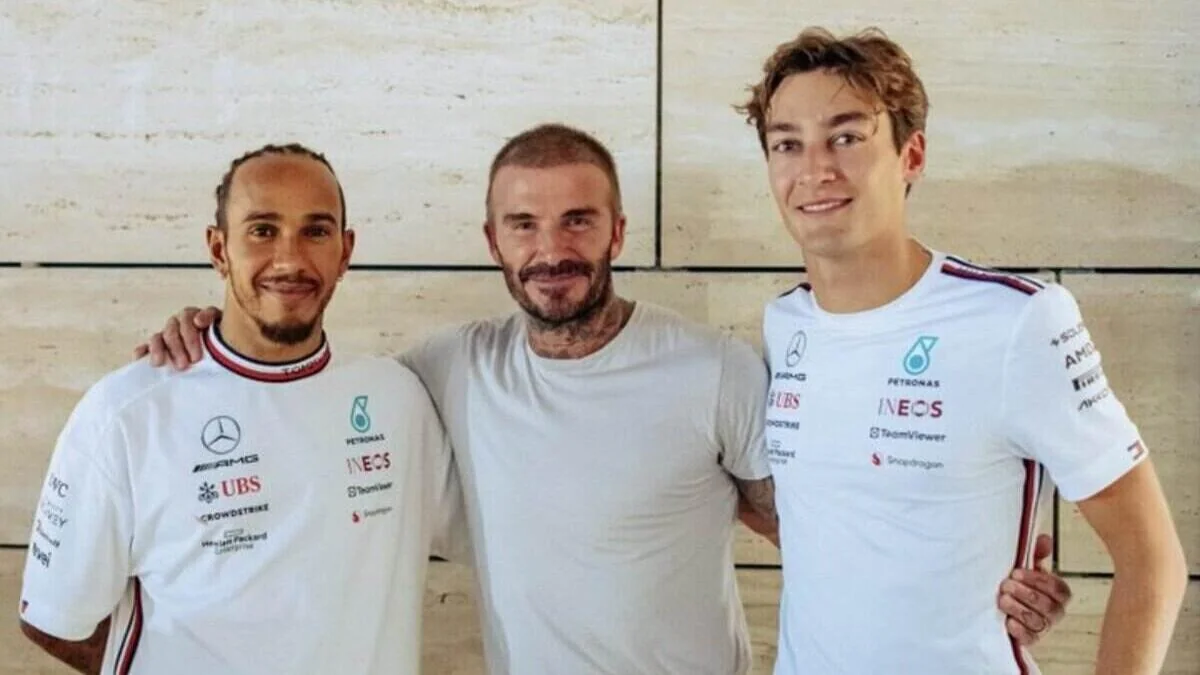 Devid Bekhem “Formula 1” pilotları ilə görüşüb
