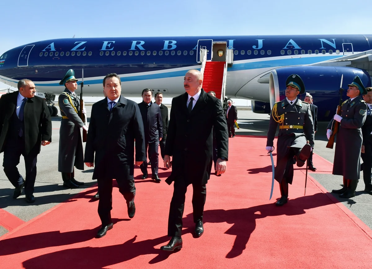 President Ilham Aliyev arrives in Kazakhstan for official visit