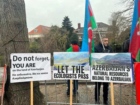 Protest against eco-terror and plunder of resources in Azerbaijani territories held in Hague