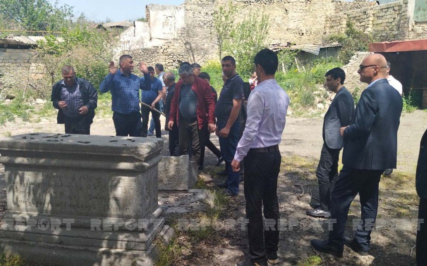 Ancient tombstones destroyed and hidden by Armenians found in St. John Church in Hadrut