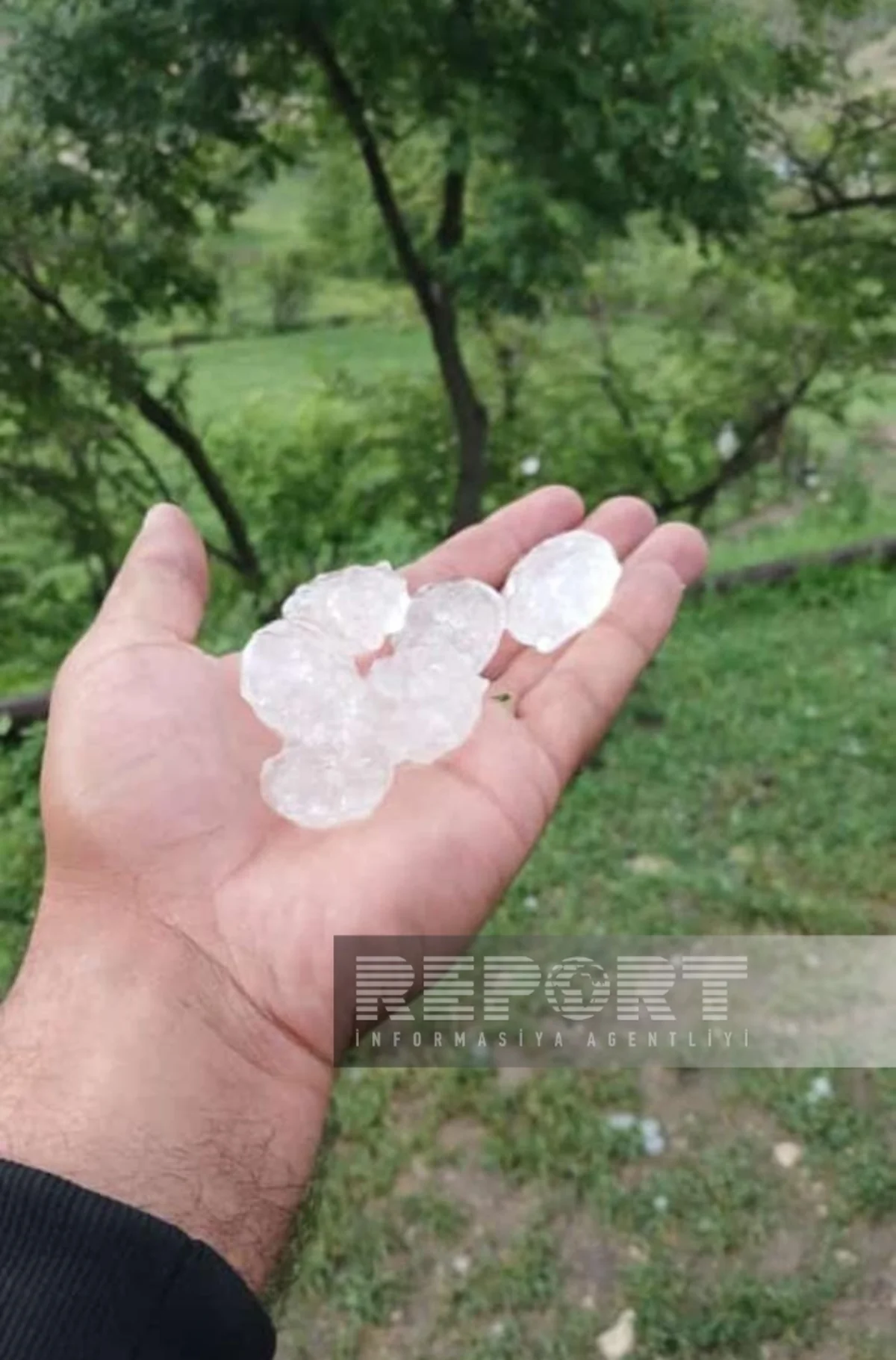 Goranboya güclü dolu düşüb