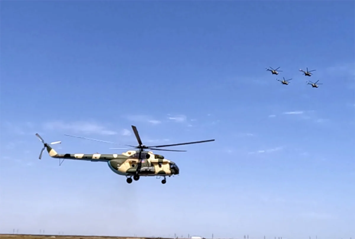 Military pilots conduct training flights in Azerbaijan