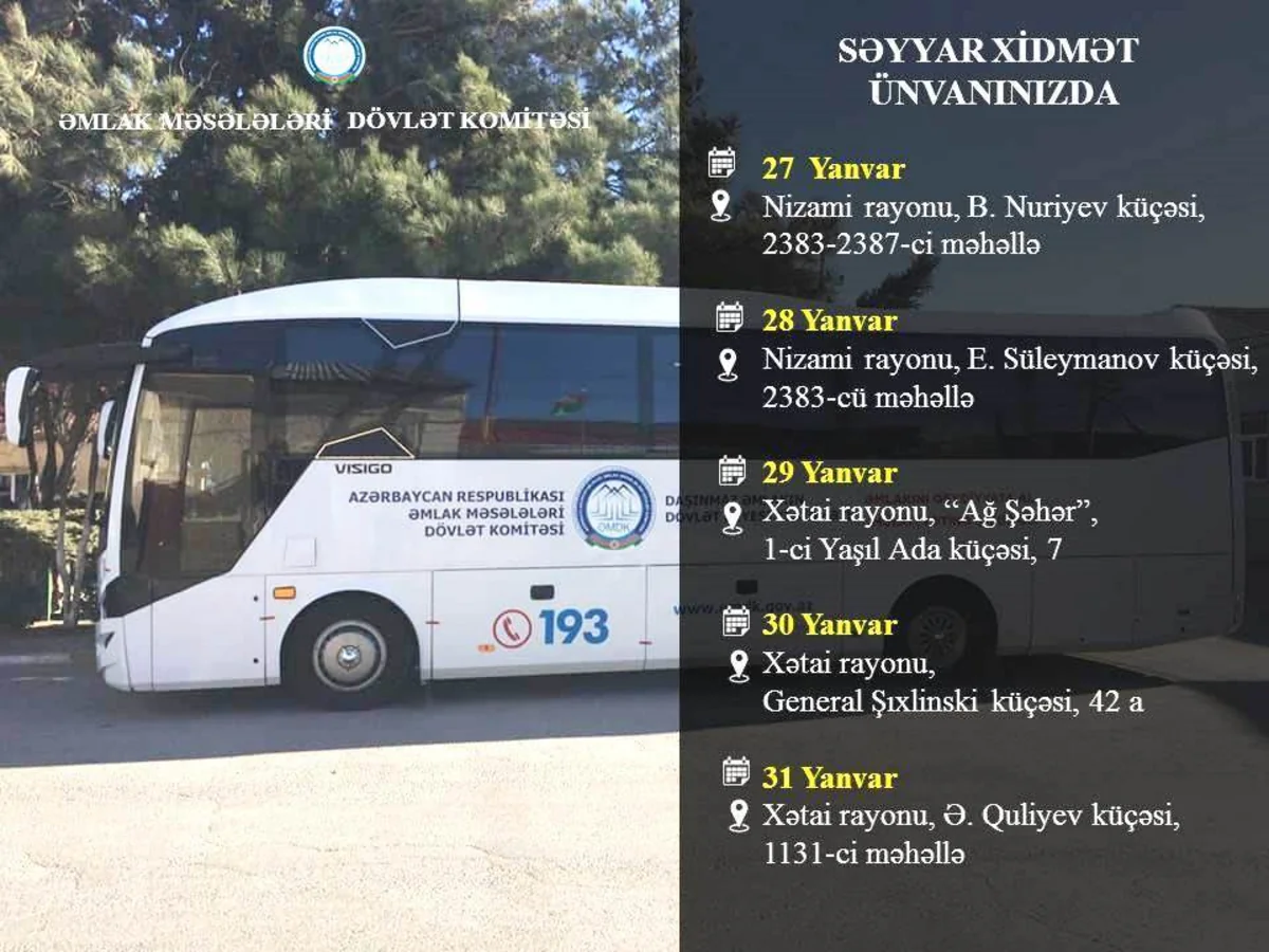 Bakının iki rayonunda çoxmənzilli binaların səyyar qeydiyyatı aparılacaq