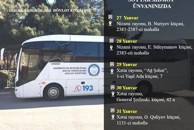 Bakının iki rayonunda çoxmənzilli binaların səyyar qeydiyyatı aparılacaq