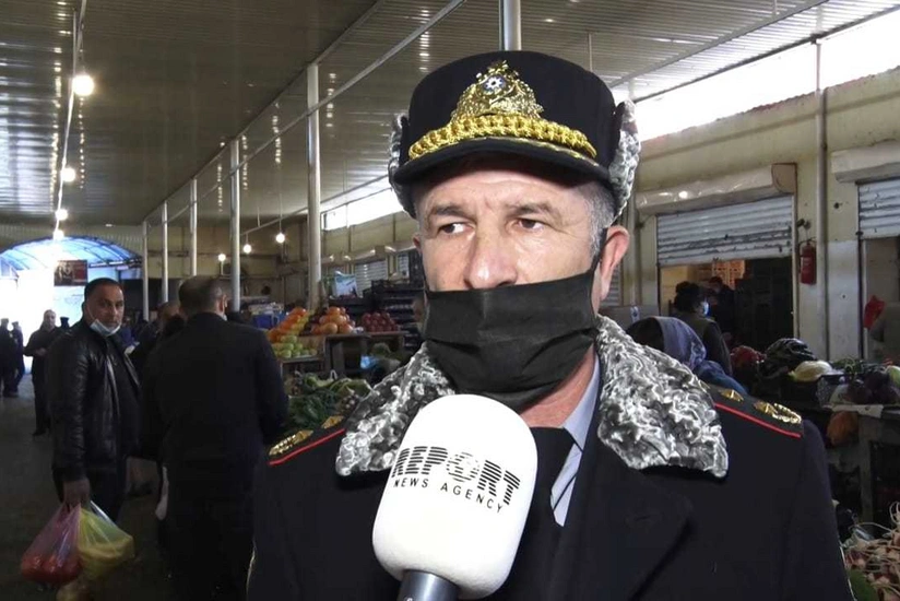 Polis 8-ci km. bazarında karantin qaydalarını pozanları cərimələyib - VİDEO