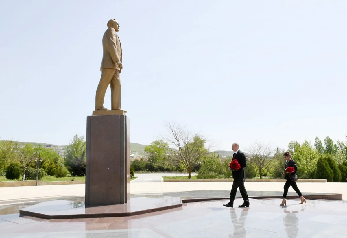 President Ilham Aliyev arrived in Gobustan district for visit