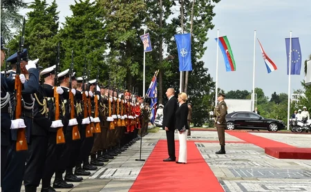 Prezident İlham Əliyevin Zaqrebdə rəsmi qarşılanma mərasimi olub