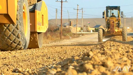 Pirəkəşkül avtomobil yolunun tikintisi davam edir