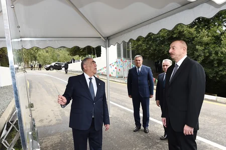 Prezident İlham Əliyev Lerik rayonunda yol açılışında iştirak edib