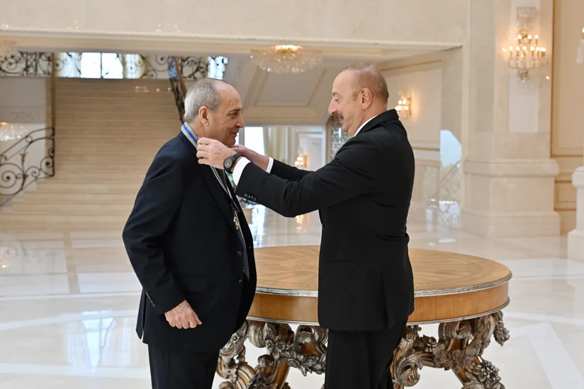 President Ilham Aliyev presents Istiglal Order to People's Artist Rasim Balayev