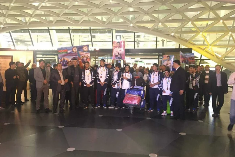 Азербайджанские спортсмены, участвующие в Олимпийских играх, вернулись в Баку - ФОТО