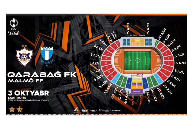 Лига Европы УЕФА: Билеты на матч Карабах - Мальме поступят в продажу сегодня