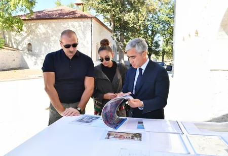 Ilham Aliyev and Mehriban Aliyeva view progress of works in newly-built facilities in Shusha
