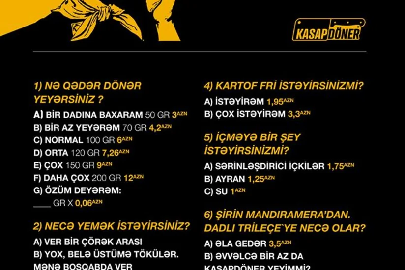 Bakıda 12 manata dönər satılır - FOTO