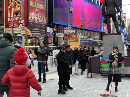 Nyu-Yorkun məşhur “Times Square” meydanında 20 Yanvar şəhidləri anılıb