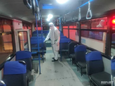 Bakı kəndlərinə işləyən avtobuslar dezinfeksiya olunur - FOTO - VİDEO