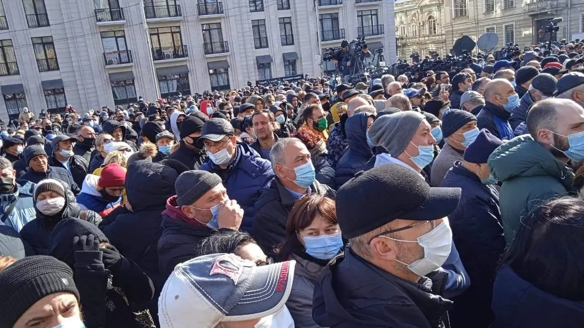 Georgian opposition holds rally in Tbilisi