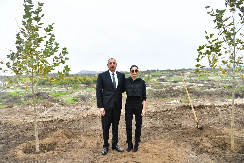 President Ilham Aliyev, First Lady Mehriban Aliyeva visit Fuzuli