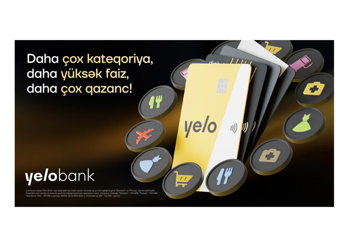 “Yelo” kartların cashback şərtləri yeniləndi - daha çox limit, daha yüksək cashback!