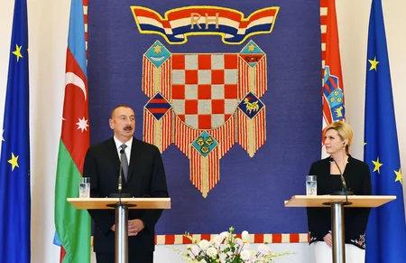 Azerbaijani and Croatian presidents make press statements