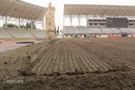 Tofiq Bəhramov adına Respublika Stadionu üçün 15 min kubmetr torpaq gətirilib - FOTO