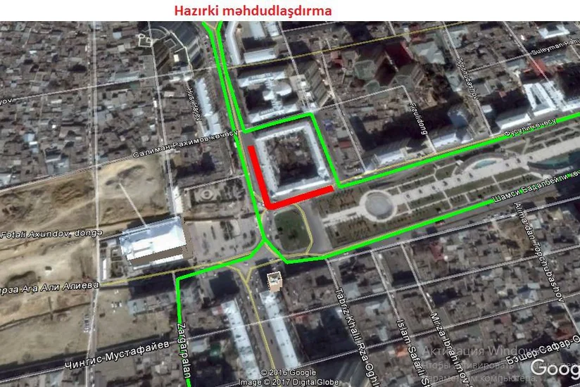 Füzuli küçəsinin bir hissəsində hərəkət məhdudlaşdırılıb