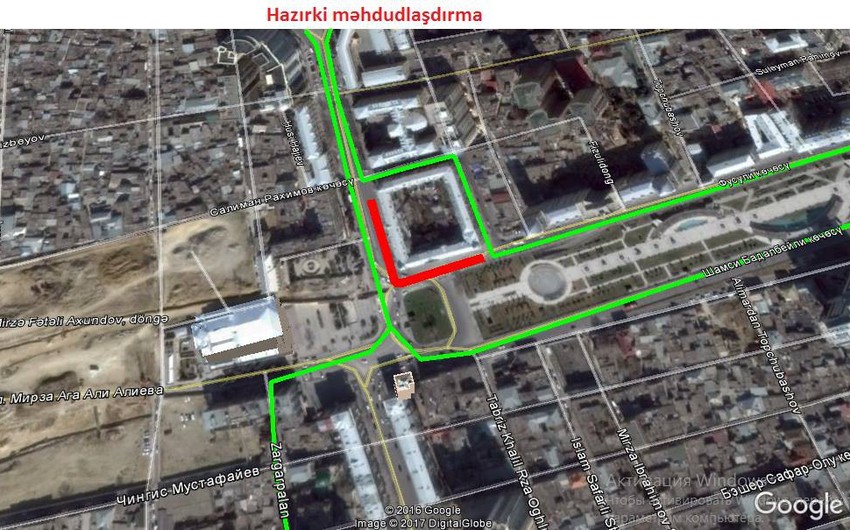 Füzuli küçəsinin bir hissəsində hərəkət məhdudlaşdırılıb
