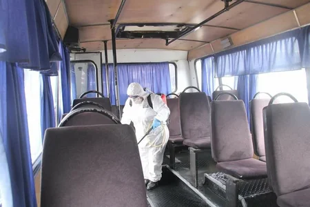 Gəncədə sərnişin avtobusları və taksilər dezinfeksiya edilir