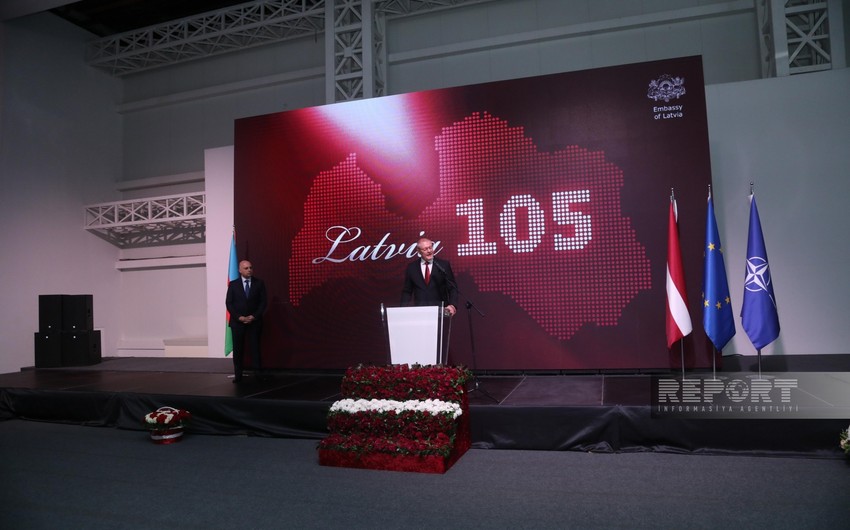 Bakıda Latviya Respublikasının elan olunmasının 105 illiyi qeyd edilib