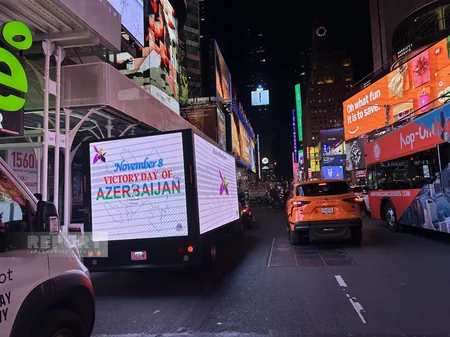 “Times Square” meydanında Azərbaycanın ərazi bütövlüyünün əks olunduğu xəritə nümayiş olunub