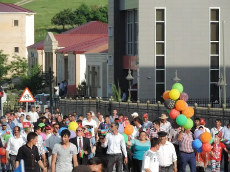 Birinci Avropa Oyunlarının məşəli Azərbaycanın şimal bölgəsinə qədəm basdı - FOTO