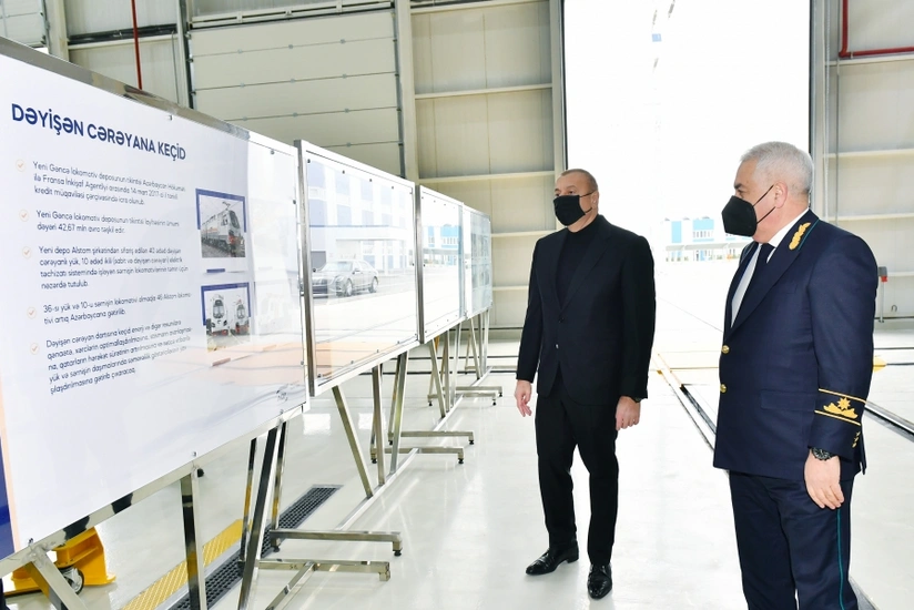 Ilham Aliyev attends opening of Azerbaijan Railways locomotive depot