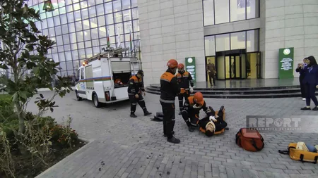 FHN Lənkəran “ASAN Xidmət”də mülki müdafiə təlimi keçirib