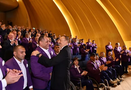 Prezident İlham Əliyev XXXI Yay Olimpiya Oyunlarında iştirak edəcək idmançıların yolasalma mərasimində iştirak edib