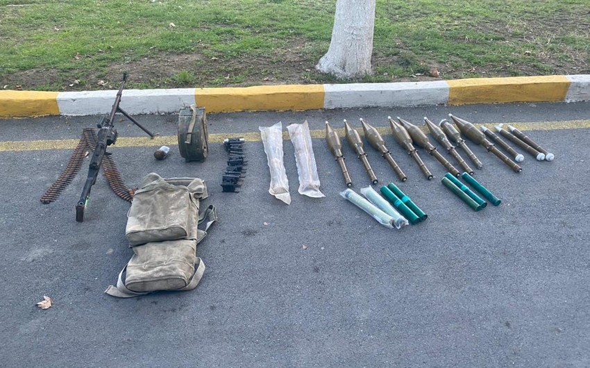 Polis Ağcabədi sakininin Xocavənddə tapdığı silah-sursatı götürdü