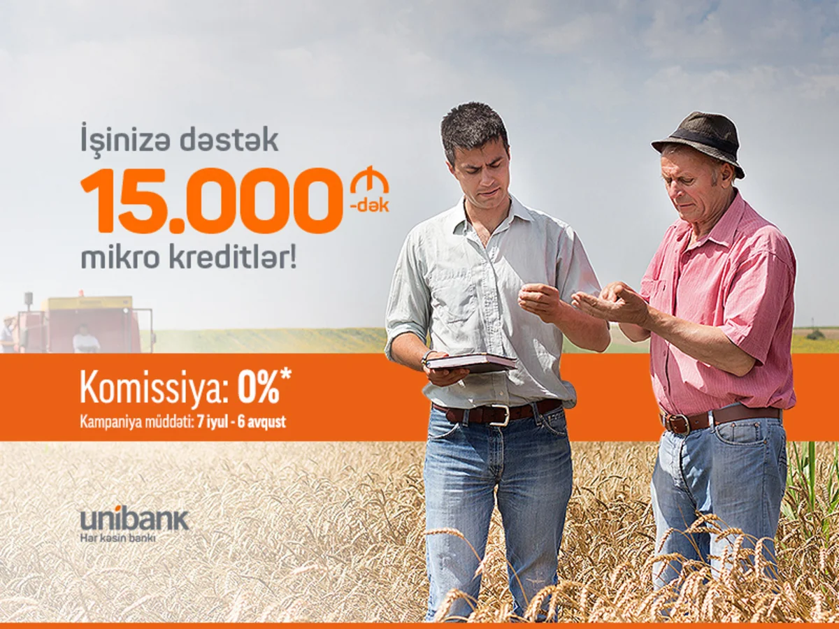 “Unibank” komissiyasız mikrokreditlər təklif edir