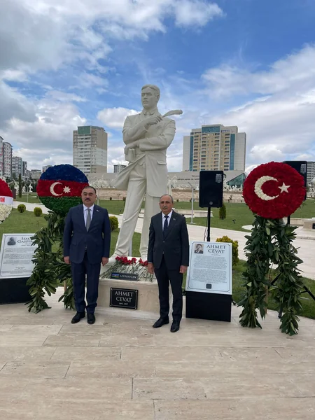 Ankarada Əhməd Cavadın heykəlinin açılışı olub
