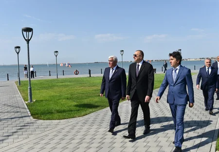 President Ilham Aliyev laid foundation of fish hatcheries in Pirallahi district
