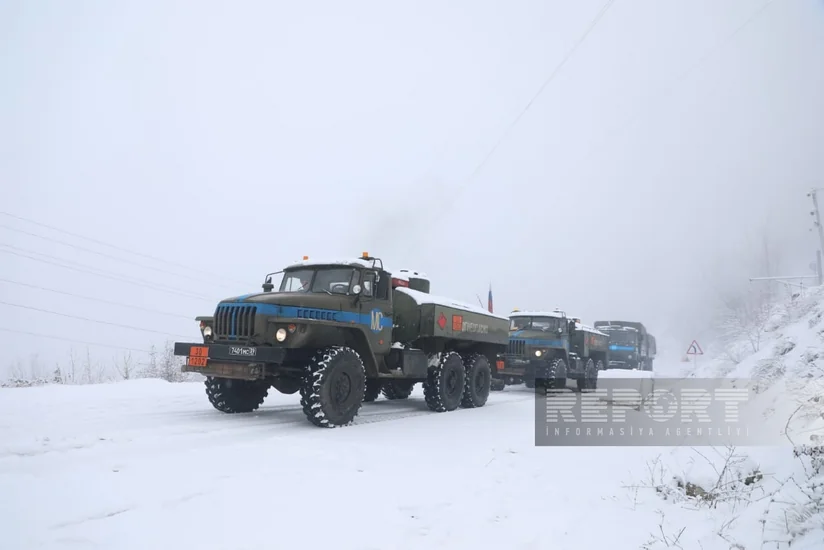 Total of 62 vehicles of peacekeepers freely move through Khankandi-Lachin road 