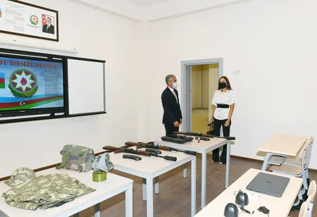 Mehriban Aliyeva attends inauguration of newly-reconstructed educational and training facilities in Khazar district