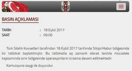 Türkiyə İraqın şimalına qonşu bölgədə hərbi təlim keçirir