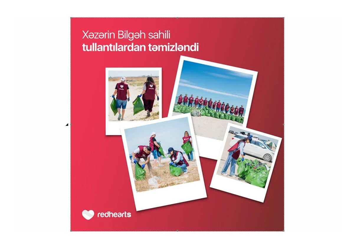 “Qırmızı Ürəklər” könüllülərinin iştirakı ilə Xəzərin Bilgəh sahili tullantılardan təmizlənib