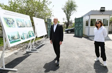 İlham Əliyev Pirsaat Baba ziyarətgahının yenidən qurulması işləri ilə tanış olub - YENİLƏNİB