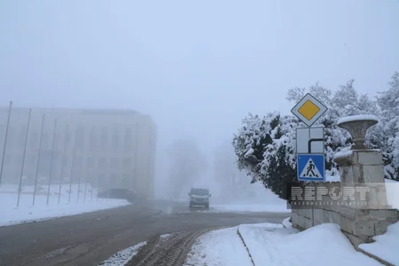 Şuşada mövsümün növbəti qar yağışı - FOTOREPORTAJ 