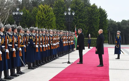 Rumıniya Prezidentinin rəsmi qarşılanma mərasimi olub