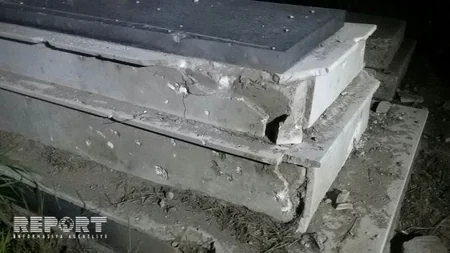 ​Ermənistanın atdığı top mərmiləri nəticəsində Tərtərdə qəbirlər dağılıb - FOTO