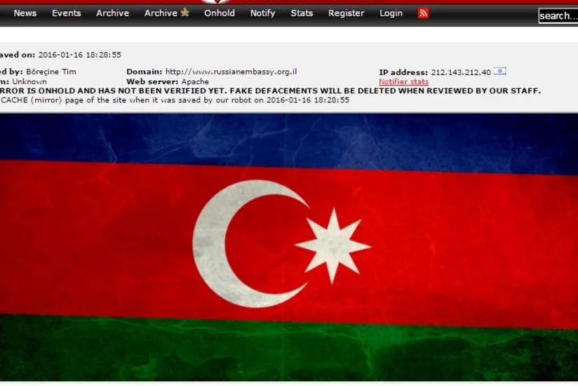 ​Türk hakerlər Rusiya səfirliyinin saytına Azərbaycan bayrağının fotosunu yerləşdiriblər - FOTO