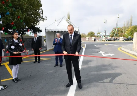 Prezident İlham Əliyev Qəbələdə avtomobil yolunun açılışında iştirak edib - YENİLƏNİB