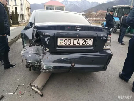 Qaxda yol qəzası olub, iki nəfər xəsarət alıb - FOTO