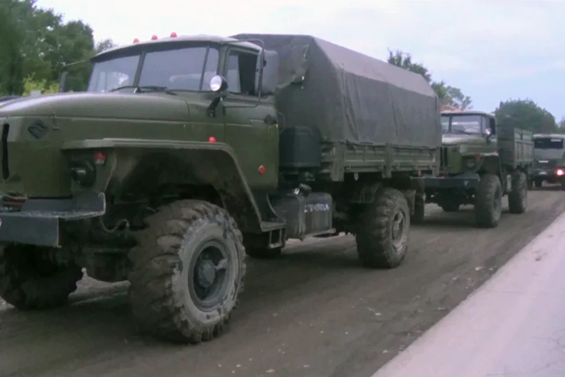 Düşmənin qaçarkən döyüş meydanında tərk etdiyi texnikalarının görüntüləri